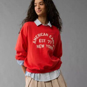 AE Logo Graphic Relaxed Crew Neck Sweatshirt